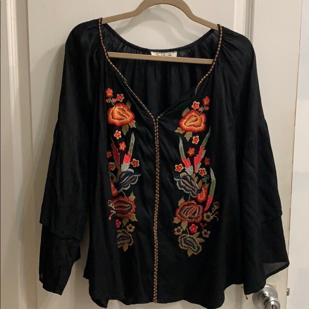 Embroidered Boho Top